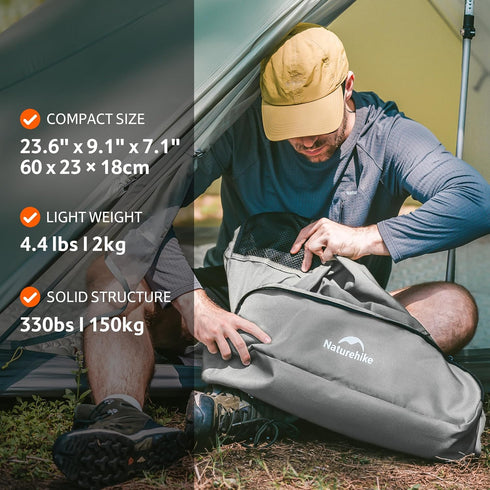 YL01 1 Setup Backpacking Naturehike Plus Snap Camping Chair, Second Frame, Portable Chair with Padded Headrest