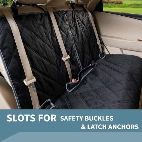 ZQ Bench Car Seat Cover for Dogs, Waterproof Rear Seat Protector Stays Securely in Place for Pets, Dog Backseat Cover