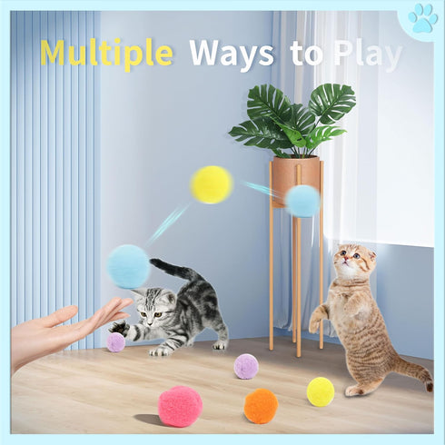 DODHEG 24 Pcs Colorful Pet Balls, Soft Plush Balls, Cat's Favorite Toy Ball, Interactive Cat Toy.
