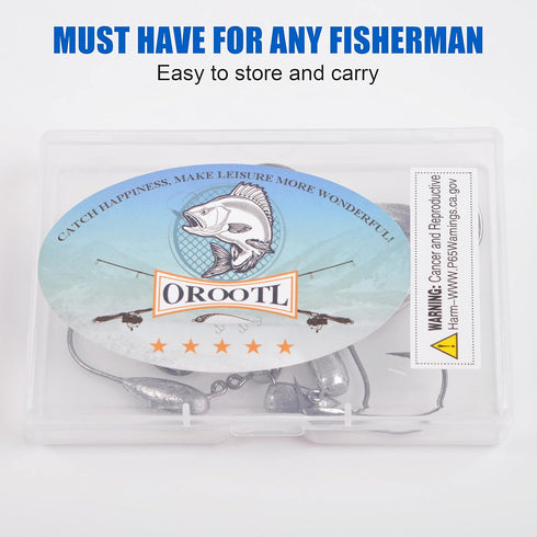 OROOTL Tube Jigs Heads for Bass Fishing, 12pcs Unpainted Teardrop Jig Heads, 3/8oz, 1/4oz, 1/8oz