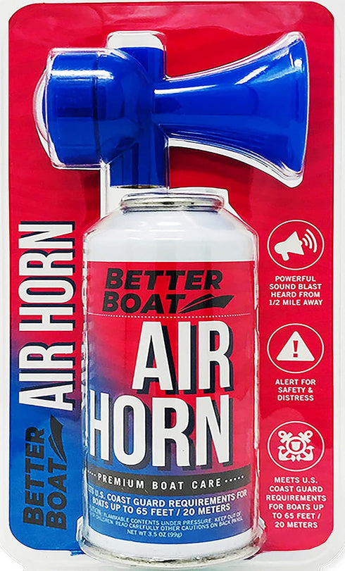 Large 3.5oz Marine Safety Air Horn, Very Loud Handheld Fog Horn for Boating and Walking Safety
