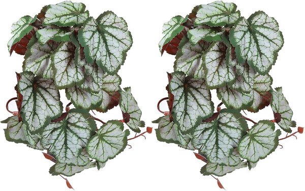 2Pcs Artificial Reptile Plant, Plastic Simulation Vine Aquarium Fish Leaves Decoration with Suction Cup