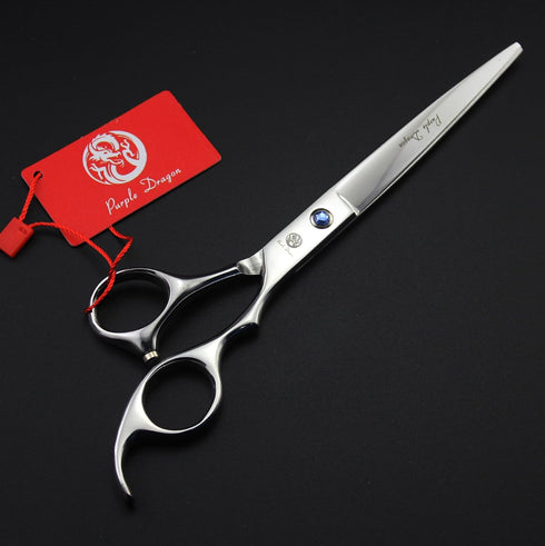 Purple Dragon 8 inch 3 in 1 Professional Thinning Scissors - Upward Curved Shears and Dog Hair Cutting Scissor for