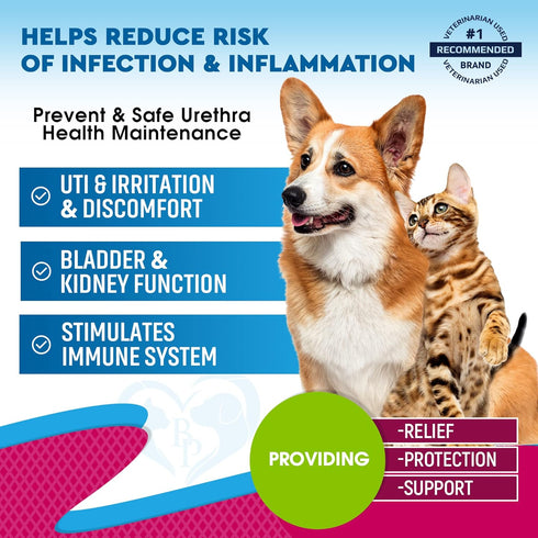 Cat & Dog Urinary Tract Infection Treatment - Natural UTI Medicine, Cranberry-Kidney+Bladder Support Supplement Drops