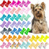 Rimobul 1" Mini Pet Hair Clip, 50 Pieces Dog Hair Clips, Bone Shaped Snap Barrettes, Multicolor, 25 Styles
