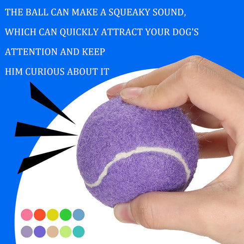 50 2.5'' Liliful Pieces Dog Squeaky Tennis Balls for Pet Playing Medium Large Dogs Puppy Balls for Training Toy