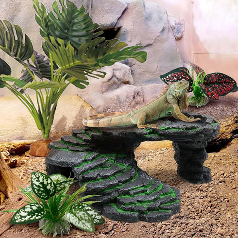 Reptile Artificial Plants, Terrarium Decorations Supplies, Aquarium Fish Tank Plant, Amphibian Habitat Accessories (L