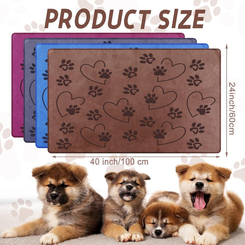 4 Pcs Microfiber Dog Bath Towels, Absorbent Pet Towels for Medium Dogs, Cats, Shower (Gray, Brown, Blue, Wind Red, 24 x
