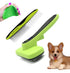 ELITE ETAIL Self Cleaning Pet Hair Brush with Comb and Bath Brush, Grooming Kit for Dogs and Cats, 7 in Long