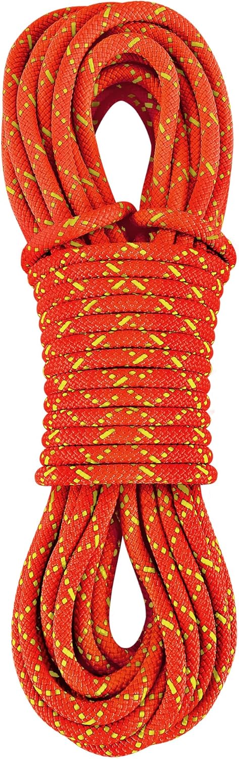 Prusik Cord 8mm (5/16in) 20M(65ft) Accessory Double Braid Pre Cut Nylon Rope for Climbing