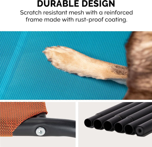 Furhaven Elevated Pet Cots, Cooling Nylon Mesh Hammock for Small Dogs & Cats, Graphite Gray