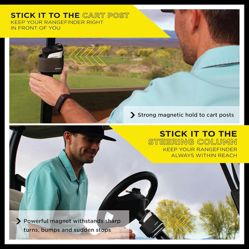 STICKIT Magnetic Rangefinder Strap - Strong Magnet for Golf Carts and Clubs, Slim, Size Adjustable for Easy Access