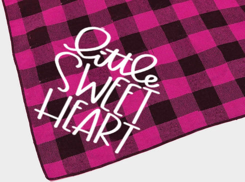 Pack of 2 Dog Bandana, Valentines Day Reversible Buffalo Plaid Triangle Bibs Pet Scarf