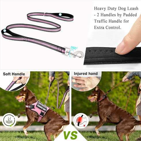 Service Dog Harness and Leash Set, Training Vest with 10 Dog Patches, Emotional Support for Small to XL Dogs