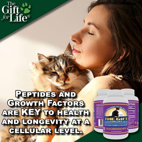 Feline Peptides, Life Extending Cat Supplement, Immune, Joint, Skin and Coat Supplement for Cats, 60 Tablets