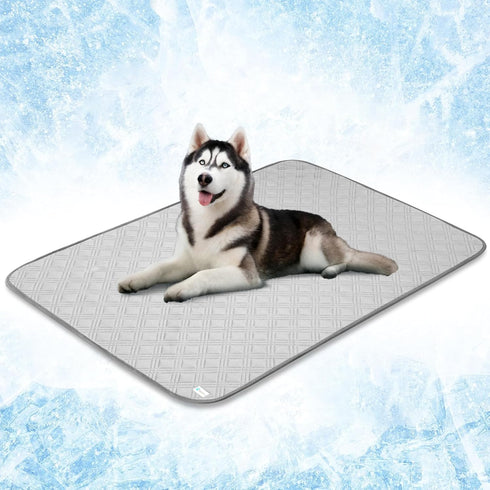 PetAmi Waterproof Cooling Mat for Dog, Anti-Slip Indoor Cool Pad for Sleeping, Light Grey, 60x80