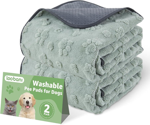 LOOBANI Washable Pee Pads for Dogs: 2 Pack Super Absorbent Reusable Puppy