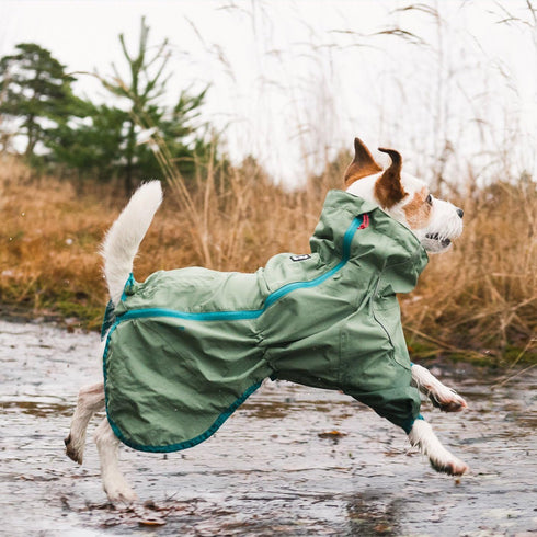Hurtta Rain Blocker ECO Dog Raincoat, Hedge, 26 in