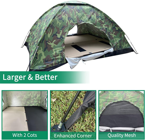 Lightweight Backpacking Tent Camouflage Outdoor Equipment for Camping Hiking Biking Trip - Sutekus