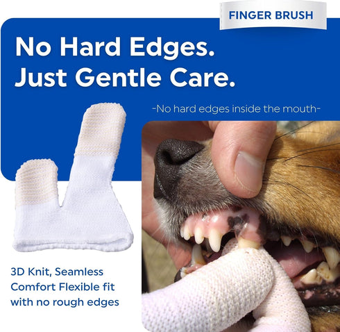3 Pack MIND UP Dog Finger Toothbrush, Washable & Reusable Finger Brush for Dog Teeth Cleaning, Pet Dental Care Tool