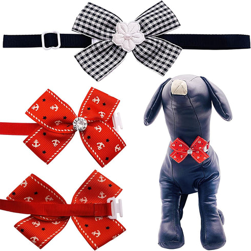 PET SHOW Adjustable Cute Dog Bow Ties Collar for Small Dogs Puppy Cats Bowties Neckties Pack of 50 Assorted Randomly