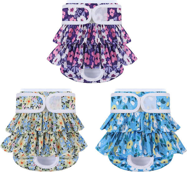 Reusable Dog Diapers Female 3 Pack Doggie Diapers for Period Heat Incontinence