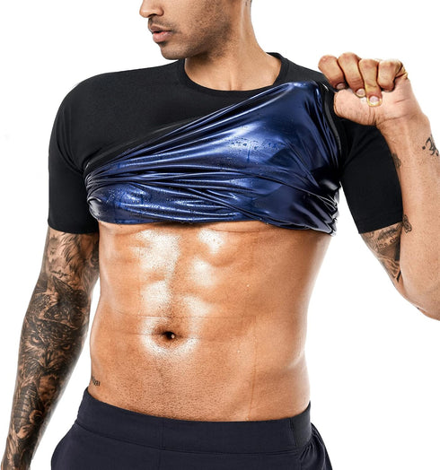 Sauna Sweat Suits Shirt Waist Trainer for Men Compression Vest Workout Gym