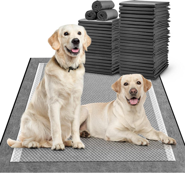 MIZOK XXL Dog Training Pads, 30x36in Charcoal Pee Pads, Super Absorbent Up to 10 Cups & Odor Neutralizing (35 Counts)