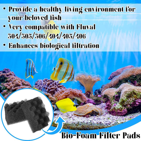 20 Pieces Foam Filter Pads Compatible with Fluval 304/305/306/404/405/406, Foam Filter Media Replacements