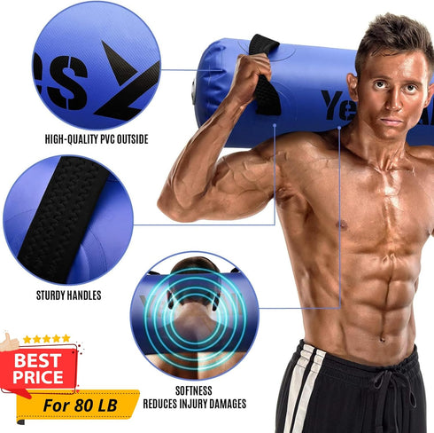 Yes4All Large Aqua Bags for Workout, 45-80lbs, Ultimate Core Water Weights, Portable Stability Fitness