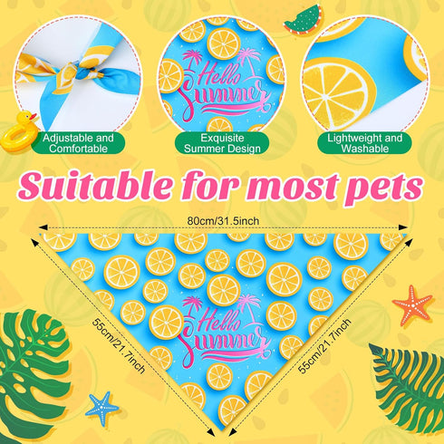50 Summer Set Summer Decoration(31.5 21.7 21.7 Inches) Chunful Pieces Dog Bandanas for Bulk Hawaiian Bandanas Bib