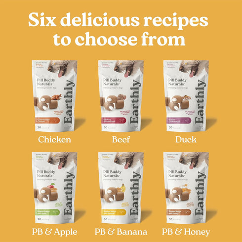Presidio Pill Buddy Naturals - PB & Banana Recipe Pill Hiding Treats for Dogs - 30 Servings for Any Size Medication