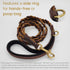 Blazing Paws Vibrania Super Soft Braided Leather Dog Leash, Heavy Duty with Side Ring, 6 Ft L x 3/4" W, Brown Mix