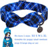 Dog Collar with Bow Tie, Cotton Dog Bowtie Collar for Large Girl Boy Dog, Holiday Blue Dog Collar with Durable Metal Buckle, Cute Plaid Pet Collar, L, Neck 16-24in.