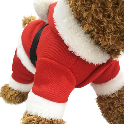 Pet Christmas Costumes, Santa Dog Clothes for Small Dogs, Boys Fall Winter Coats Puppy Kitty Hoodies