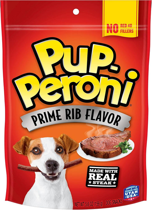 Pup-Peroni Dog Treats, Prime Rib Flavor, 5.6 Ounce (Pack of 8), Made with Real Steak