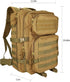 ProCase Tactical Backpack Bag - 40L Large 3 Day Military Army Outdoor Assault Pack