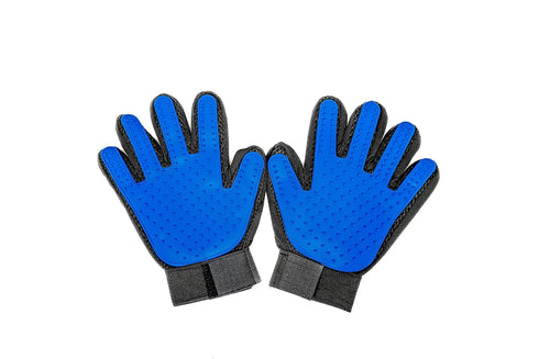 PAIR of Low-Cost Pet Grooming Gloves, Ideal for Grooming, Deshedding, Bathing & Massaging Dogs & Cats, Blue