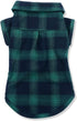 Koneseve Dog Shirt, Pet Plaid T-Shirt for Small Dog Cat, Cozy Halloween, Christmas Costumes (Green; XS)