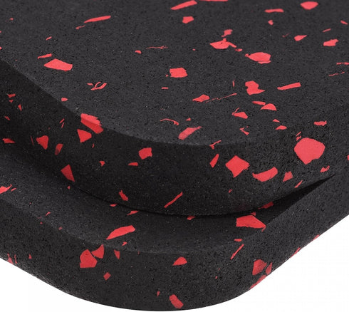 uxcell Treadmill Mat - 3.9"x3.9" Exercise Equipment Mat for Floor Protection and Sound Reduction (Black Red)