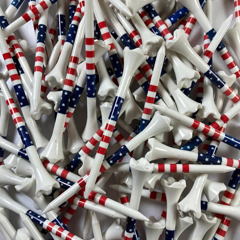 Pride Golf Tee Performance Plastic Golf Tees - Stars & Stripes - 100 Count, 3-1/4 Inch, Made in the USA