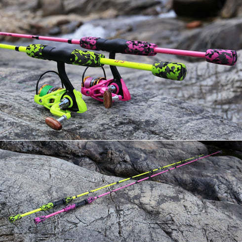 Spinning Fishing Rod, 5-Piece Portable Fishing Pole and Reel Combo for Boys, Girls, and Adults
