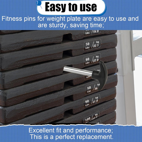 Weight Plate Pin, 3/8 Inch Diameter 6 Inch Locking Space, Universal Heavy Duty Weight Selector Pin for Gym Exercise