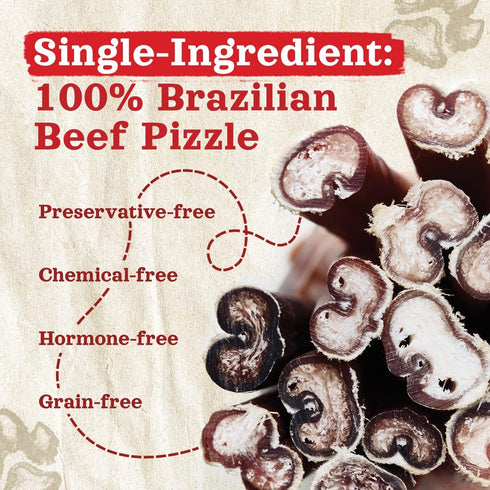 Natural Farm Bully Sticks, Odor-Free, 6 Inch, 12 Ounces, 100% Beef Pizzle Chews for Small and Medium Dogs