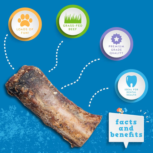 (24 Oz Jack&Pup Rib Bones for Dogs Bag), All Natural Beef Bones for Dogs, Single Ingredient Bone Marrow, Dog Rib Bones