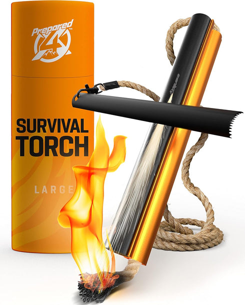 Fire Starter Survival Tool - All-in-One Flint and Steel Kit with Ferro Rod, Waterproof Tinder Wick Rope, Steel Fire
