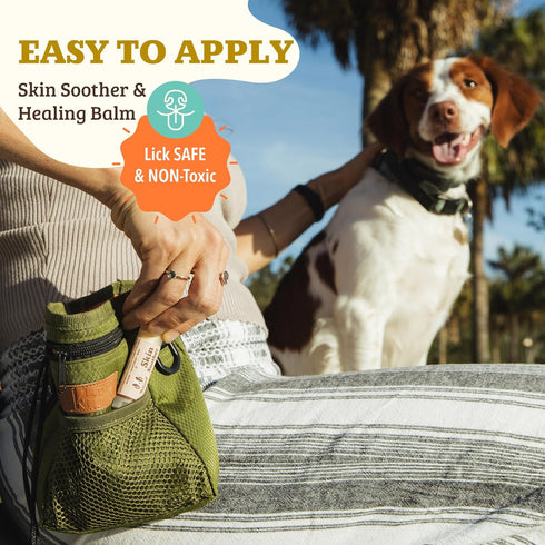 Natural Dog Company Skin Soother Balm - Irritation, Allergy & Itch Relief for Dogs, 0.15oz Travel Stick