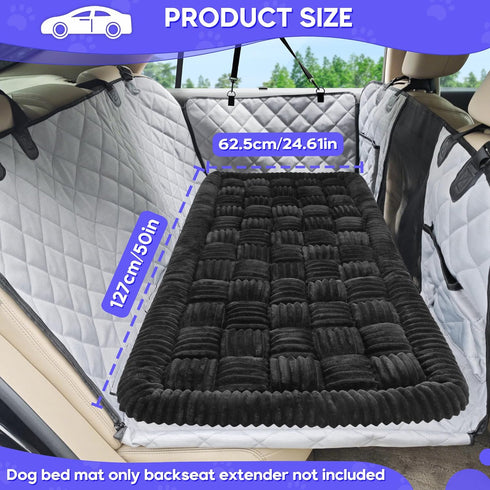 (50"x24.6") Dog Car Bed Mat, Non-Slip Backseat Extender Pet Blanket, Plaid Dog Bed for SUVs, Sedans & Trucks