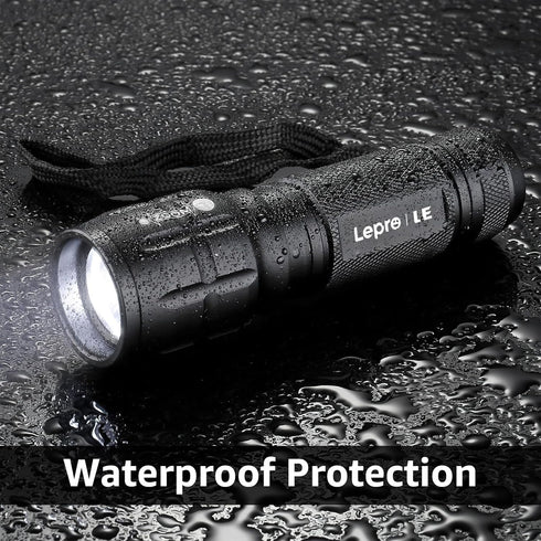 2 Pack Lighting EVER LED Flashlights High Lumens, Small Flashlight, Waterproof, Adjustable Focus Flash Light