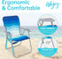 300lbs #WEJOY Folding Beach Chair for Adults, Lightweight Beach Chair with Shoulder Straps, High Back Camping Chairs